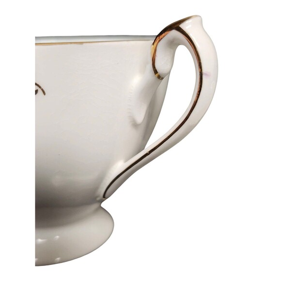 VTG Queen Anne Fine Bone China Footed Teacup & Saucer Blue  Gold Gilt #5365 - Picture 8 of 14